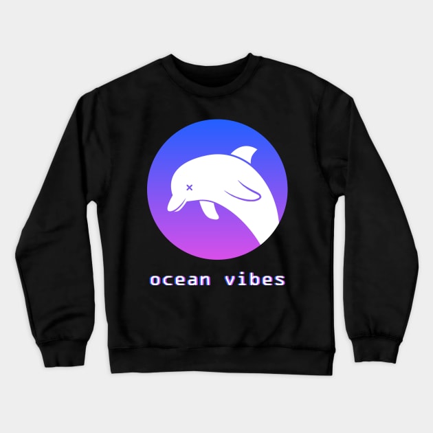 Ocean Vibes - Seapunk Vaporwave Aesthetic Crewneck Sweatshirt by MeatMan